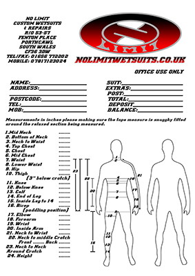 Steamer wetsuit sizes