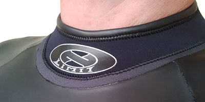 Tri suit neck front view